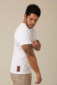 Camiseta Pima Branca - Gola Careca
