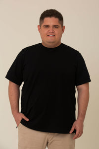 Camiseta Piquet Pima Preta - Gola Careca