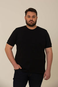 Camiseta Piquet Pima Preta - Gola Careca
