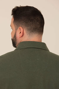 Polo Piquet Cânhamo Algodão Verde
