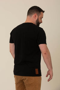 Camiseta Pima Preta - Gola Careca