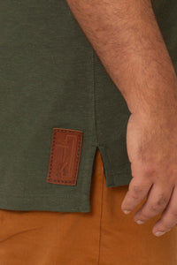 Polo Piquet Cânhamo Algodão Verde